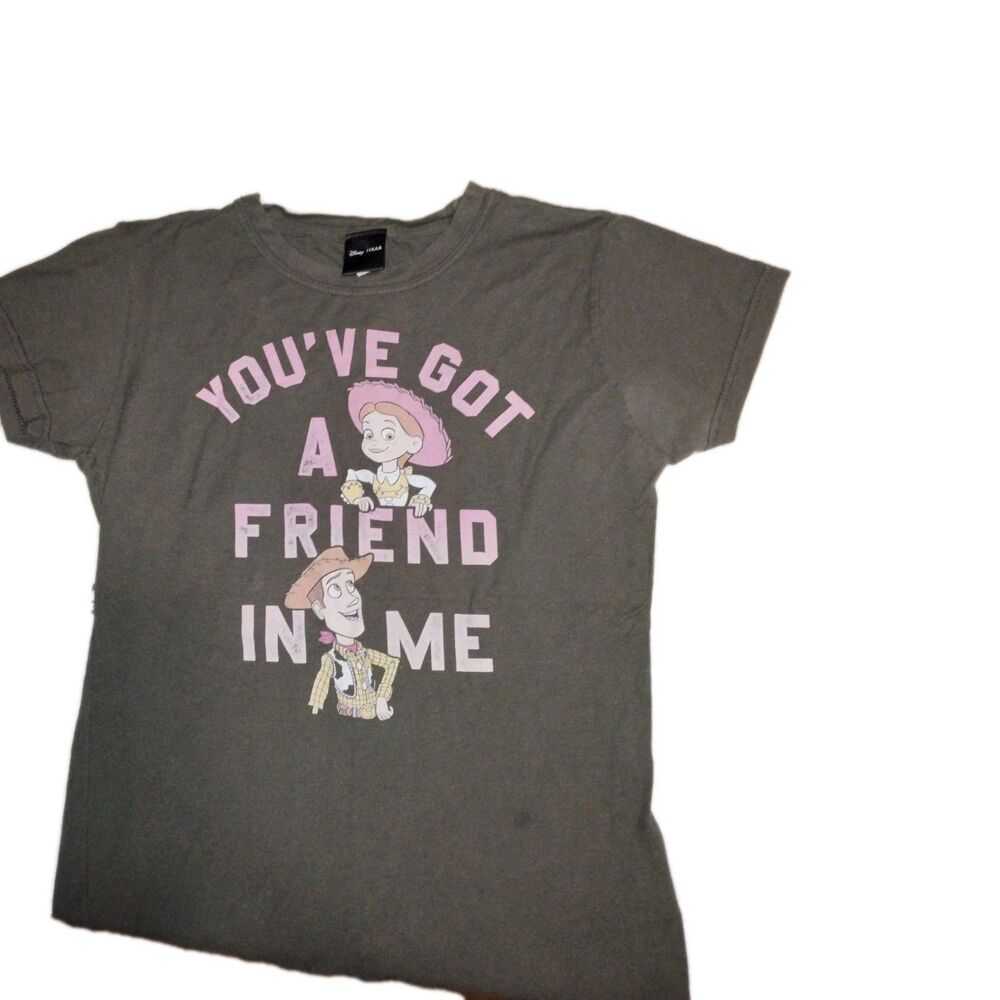 Disney Pixar Toy Story Boys Gray Graphic Print Short Sleeve Jersey T-Shirt LG
